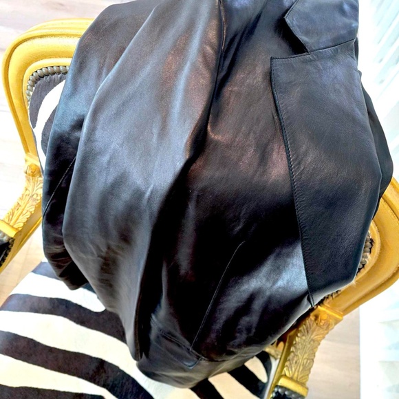 Rare New Unused Hi-End Couture ARMANI COLLEZIONI Napa Blk Lamb Skin Leather 42 - Picture 11 of 16
